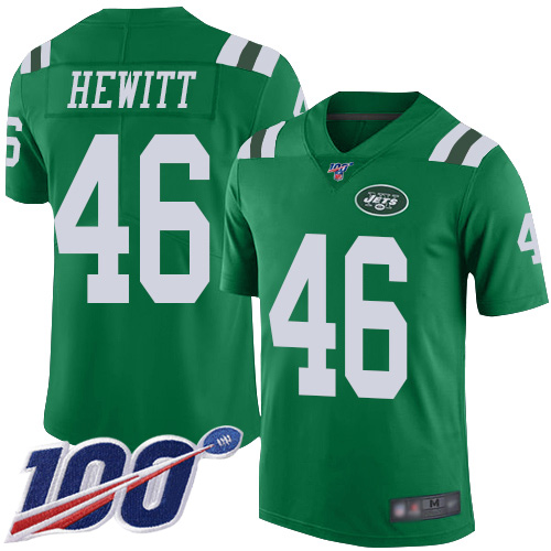 New York Jets Limited Green Youth Neville Hewitt Jersey NFL Football #46 100th Season Rush Vapor Untouchable